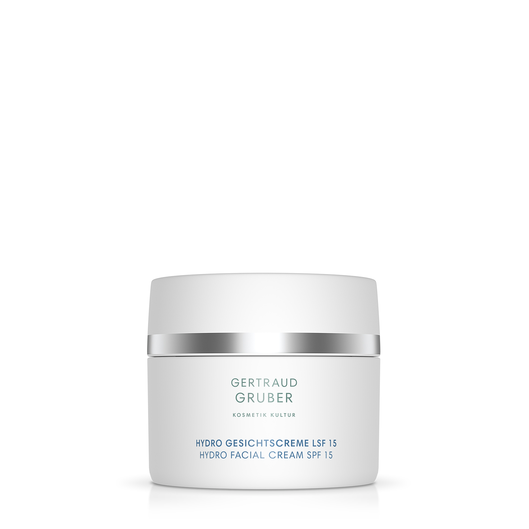 Hydro Gesichtscreme mit LSF 15 in weißem Tiegel von Gertraud Gruber Kosmetik