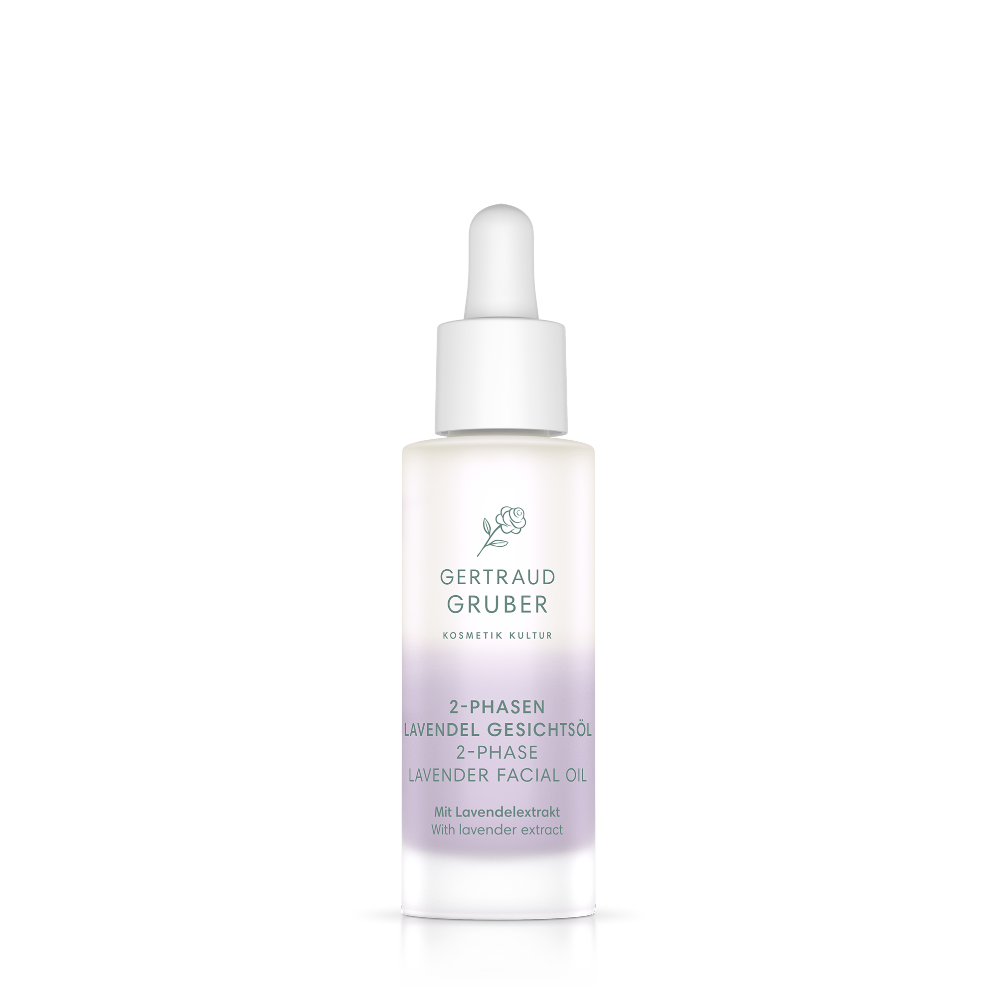 2-Phasen Lavendel Gesichtsöl in Glasflasche von Gertraud Gruber Kosmetik
