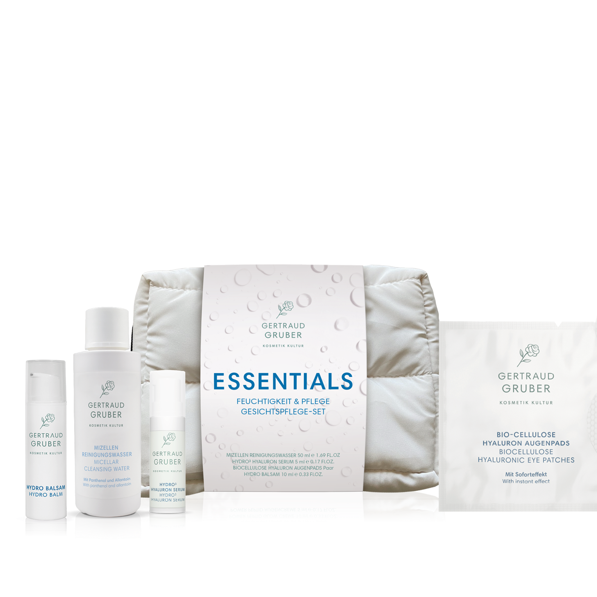 Essentials Feuchtigkeit und Pflege Gesichtspflege-Set von Gertraud Gruber Kosmetik