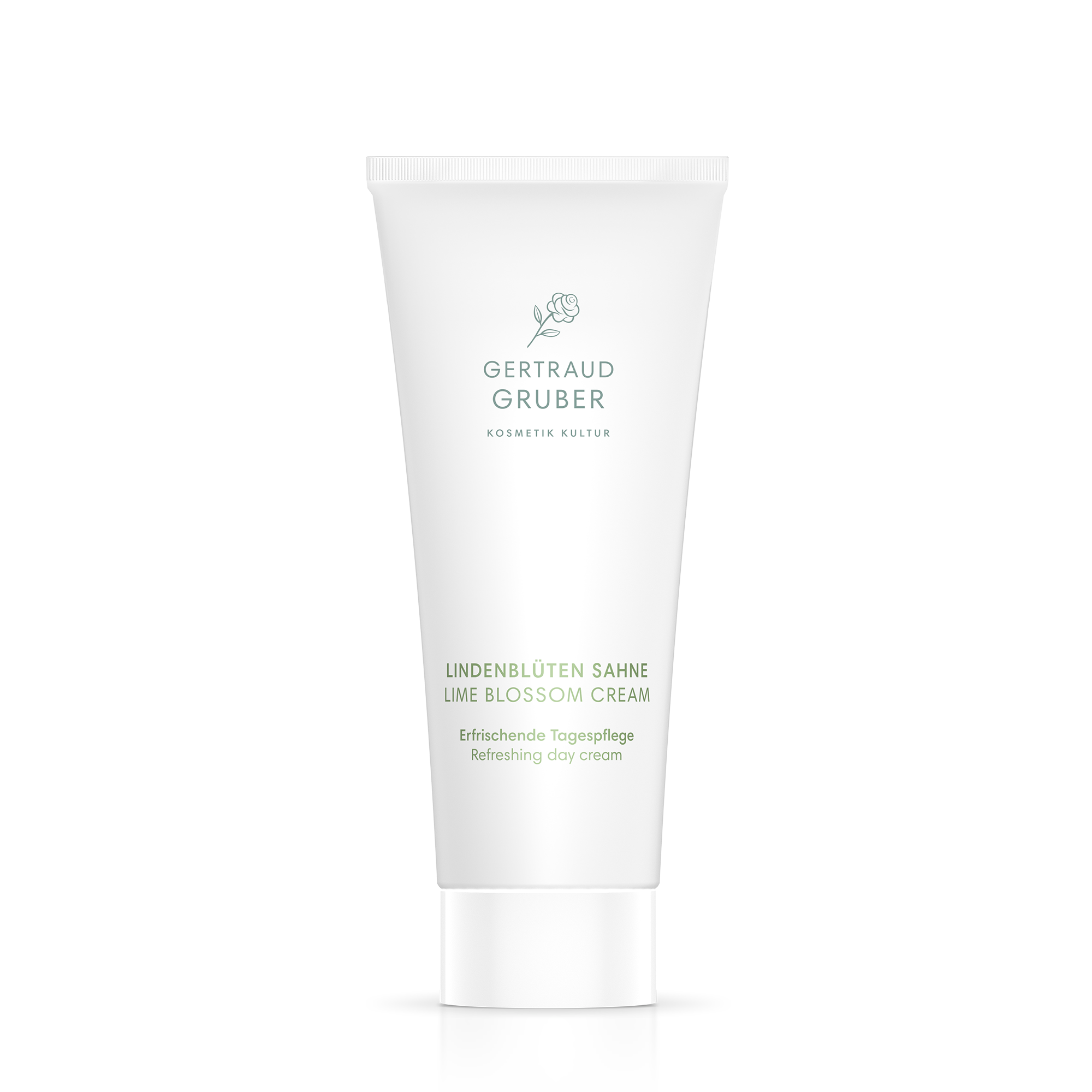 Lindenblüten Sahne in weißer Tube von Gertraud Gruber Kosmetik