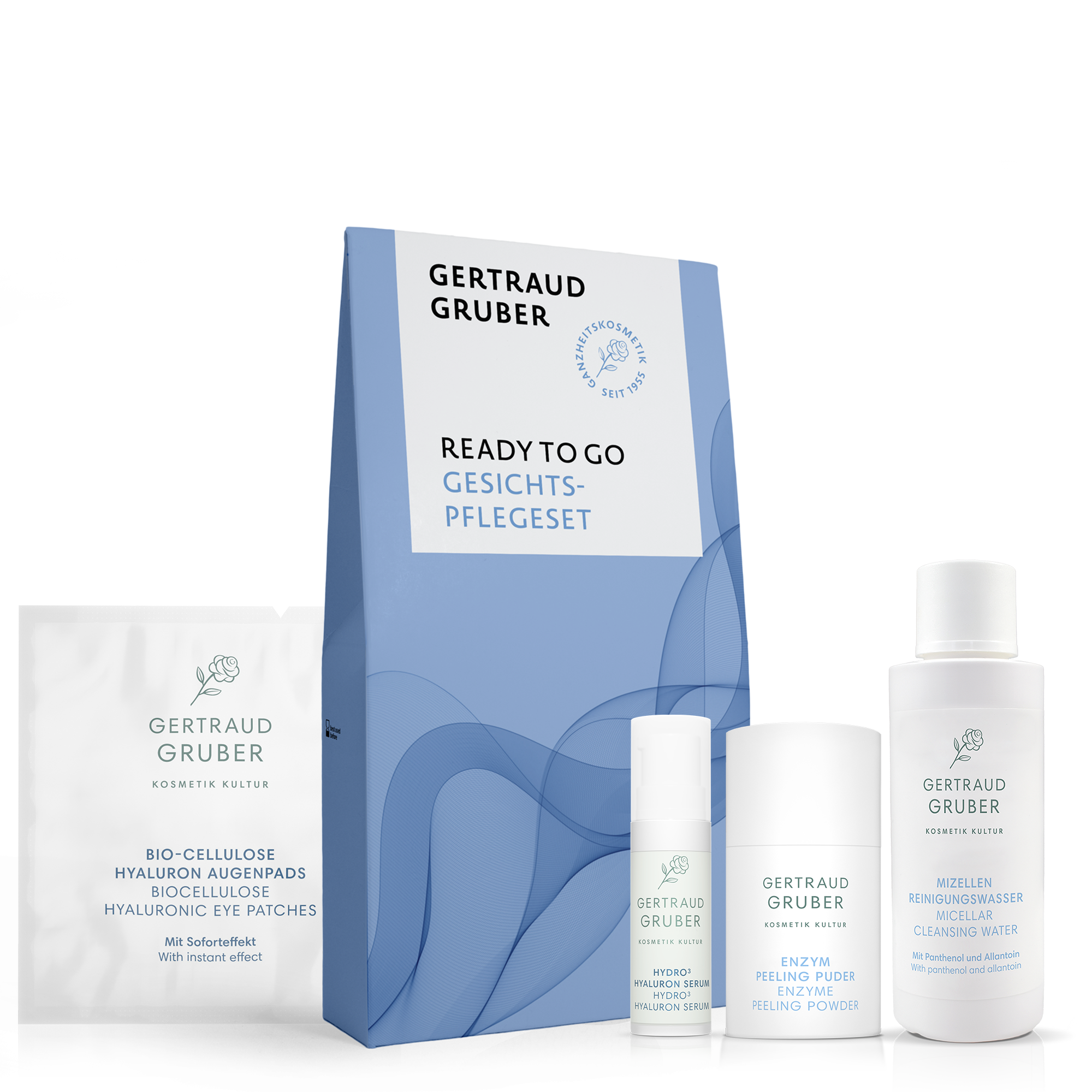 Ready to Go Gesichtspflegeset von Gertraud Gruber Kosmetik - kompakte Pflegeroutine für erfrischte, hydratisierte Haut
